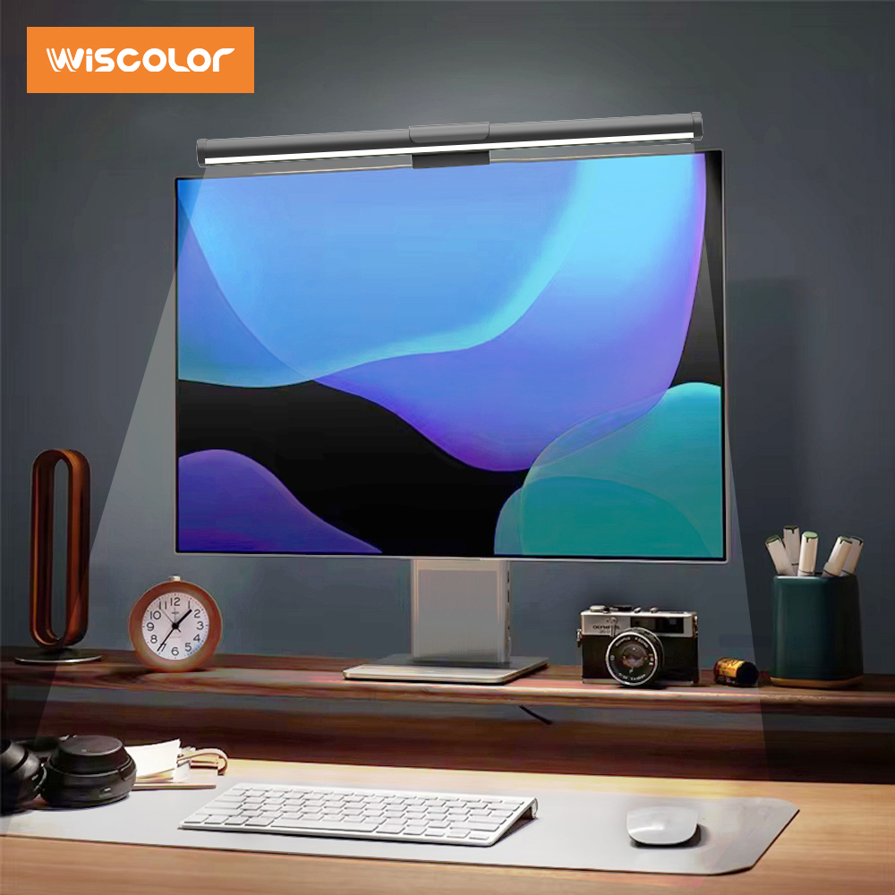 Desk Setup Lamp - Wiscolor LED スクリーンモニターハンギングライトバー LCD コンピュータラップトップ PC
