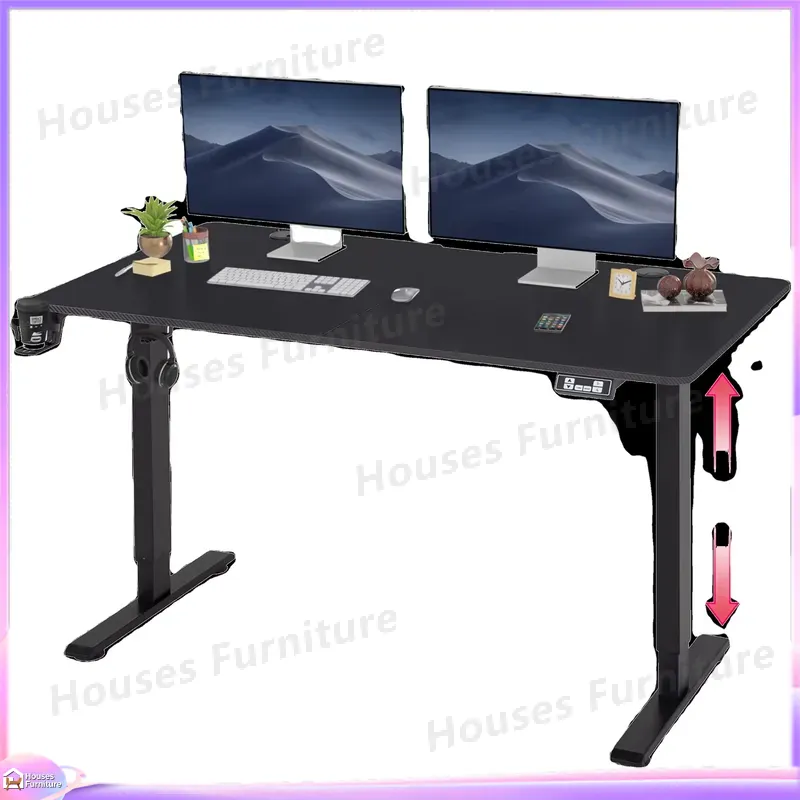 Desk Setup L Shaped - 大型ゲーミングコンピューターデスク RGB LEDライト付き 高さ調節可能 人間工学に基づいたデザイン PC/ラップトップセットアップ