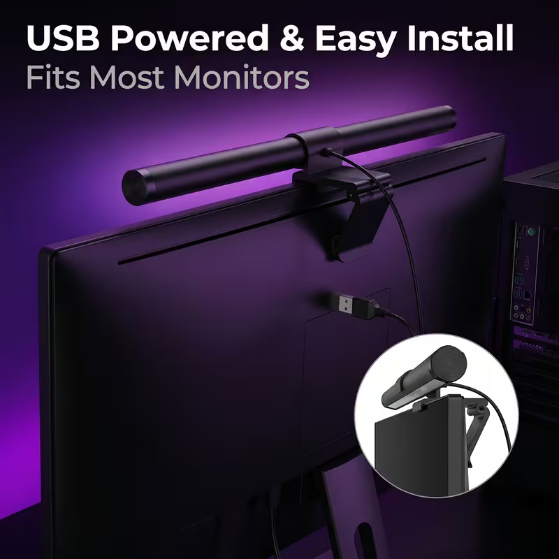 LED モニターライトバー リモコン付き モニター無段階調光 - Desk Setup Lamp のレビューと価格