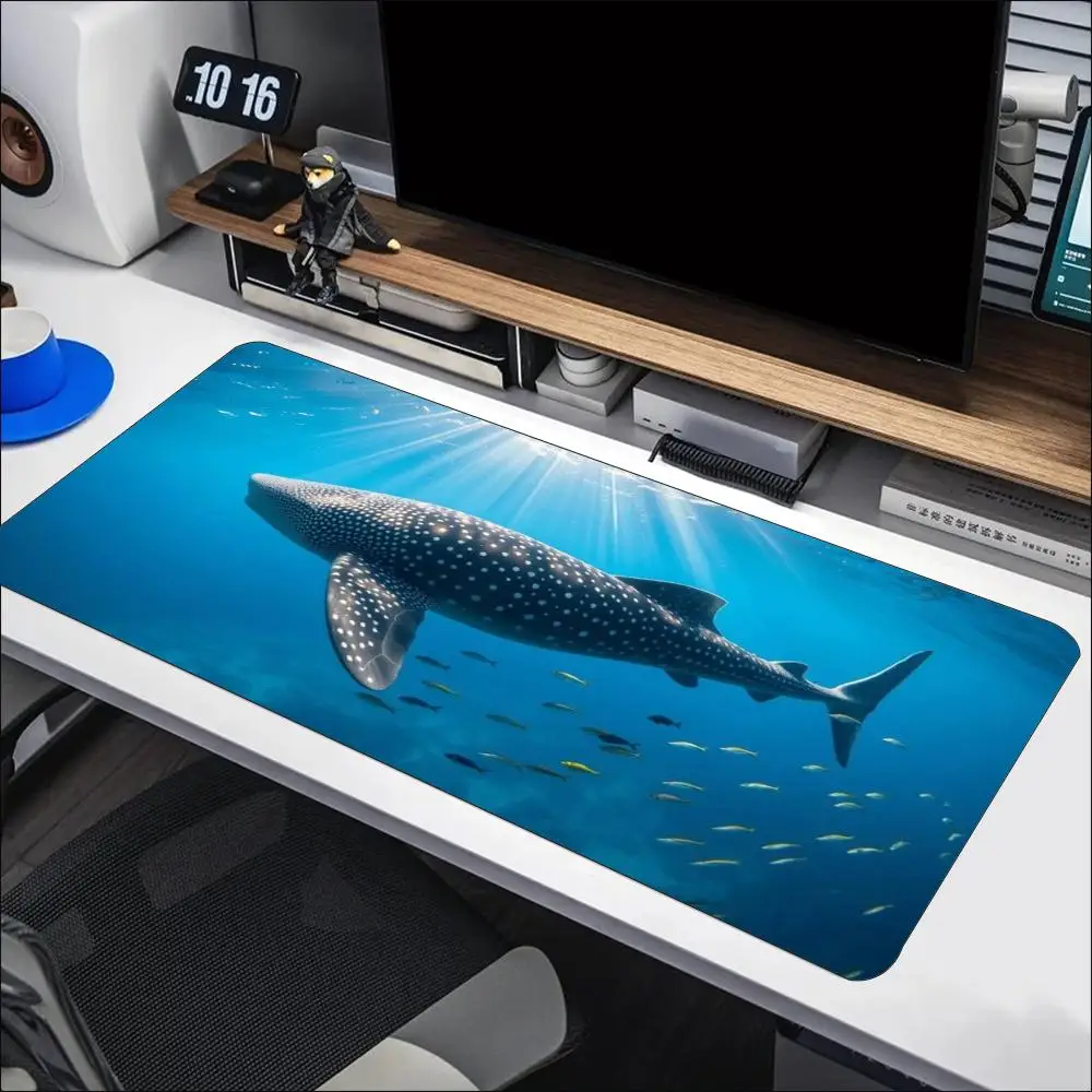深海鯨鲨柄の大型ゲーミングマウスパッド。滑り止め加工のゴム製 - Desk Setup Pc And Laptop のレビューと価格