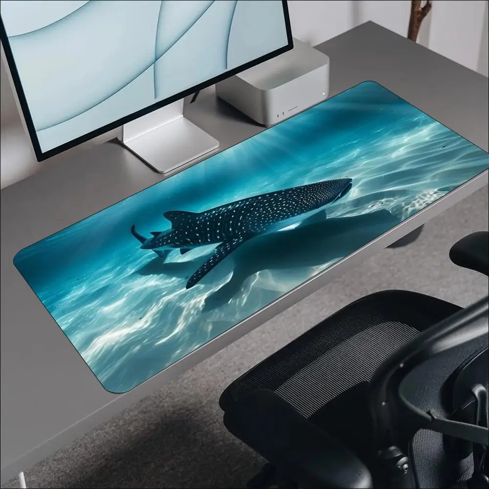 深海鯨鲨柄の大型ゲーミングマウスパッド。滑り止め加工のゴム製 - Desk Setup Pc And Laptop のレビューと価格