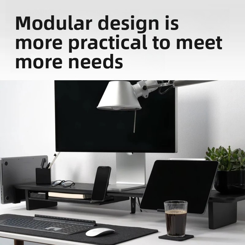 無垢材モニターライザー スタンド モジュール式デスクトップ収 - Setup Desk Monitor のレビューと価格