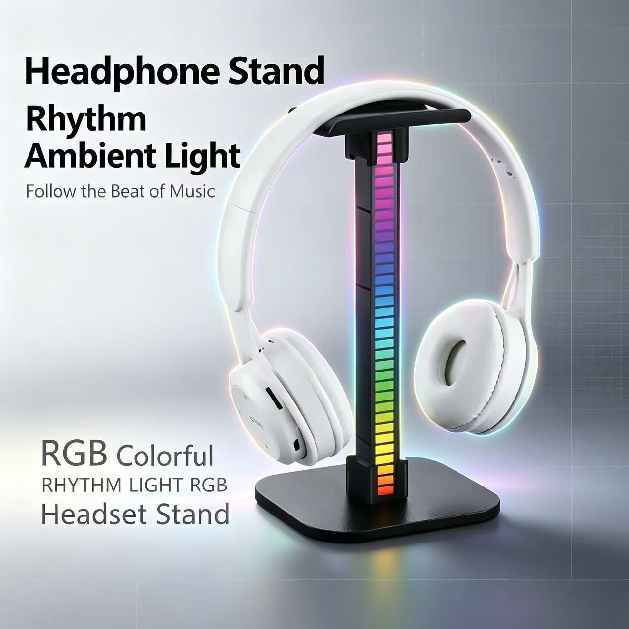 USBゲーミングヘッドホンスタンド RGBリズムライト付き  - Desk Setup Lamp のレビューと価格