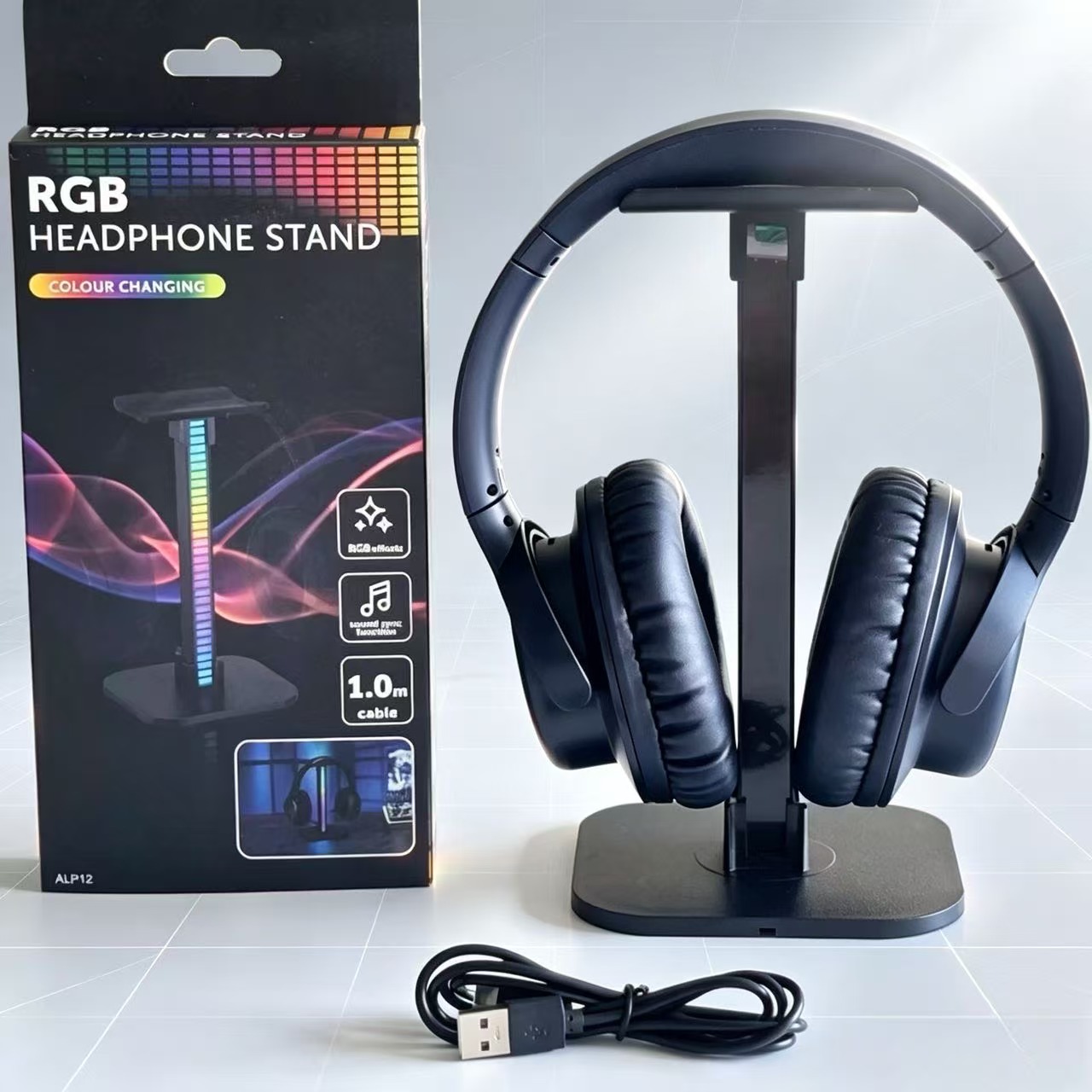 USBゲーミングヘッドホンスタンド RGBリズムライト付き  - Desk Setup Lamp のレビューと価格